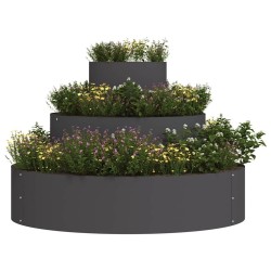 Cache-pot de jardin Noir 90 x 90 x 20 cm Acier laminé à froid 555116555116