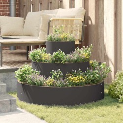 Cache-pot de jardin Noir 90 x 90 x 20 cm Acier laminé à froid 555116555116
