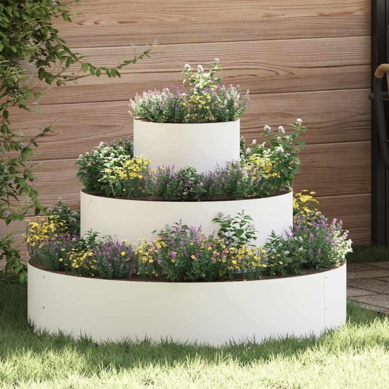 Cache-pot de jardin Blanc 90 x 90 x 20 cm Acier laminé à froid 555117555117