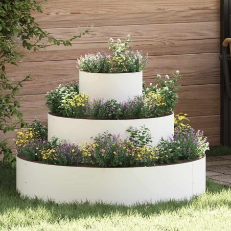 Cache-pot de jardin Blanc 90 x 90 x 20 cm Acier laminé à froid 555117555117