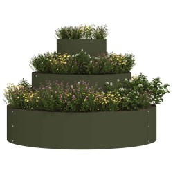 Cache-pot de jardin Vert olive 90 x 90 x 20 cm 555120555120