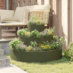 Cache-pot de jardin Vert olive 90 x 90 x 20 cm 555120555120