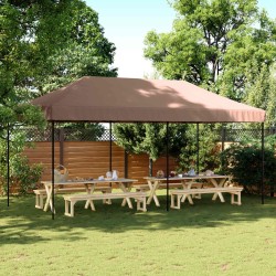 Tente de fête Marron 292 x 580 x 315 cm Tissu Oxford 555136555136