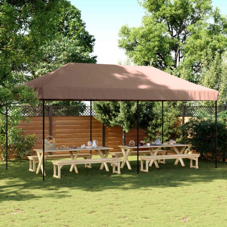 Tente de fête Marron 292 x 580 x 315 cm Tissu Oxford 555136555136