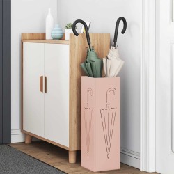 Porte-parapluie avec stockage Rose 15,5 x 15,5 x 49 cm Métal 555142555142