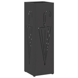 Porte-parapluie avec stockage Noir 15,5 x 15,5 x 49 cm Métal 555155555155