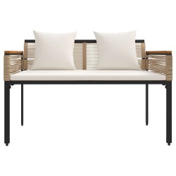 Banc extérieur Beige et blanc crème 117 x 54 x 74.5 cm 555160555160