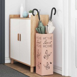 Porte-parapluie avec stockage Rose 15,5 x 15,5 x 49 cm Métal 555162555162