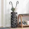 Porte-parapluie avec stockage Noir 15,5 x 15,5 x 49 cm Métal 555172555172