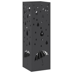 Porte-parapluie avec stockage Noir 15,5 x 15,5 x 49 cm Métal 555175555175