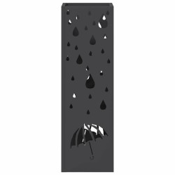 Porte-parapluie avec stockage Noir 15,5 x 15,5 x 49 cm Métal 555175555175