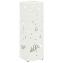 Porte-parapluie avec stockage Blanc 15,5 x 15,5 x 49 cm Métal 555180555180