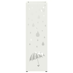 Porte-parapluie avec stockage Blanc 15,5 x 15,5 x 49 cm Métal 555180555180