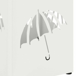Porte-parapluie avec stockage Blanc 15,5 x 15,5 x 49 cm Métal 555180555180