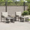 Ensemble de meubles d'extérieur 5 pcs Noir et Blanc 555188555188