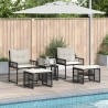 Ensemble de meubles d'extérieur 5 pcs Noir et Blanc 555188555188