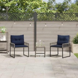 Ensemble de meubles d'extérieur 3 pcs Gris et marine 555193555193