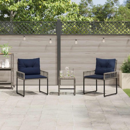Ensemble de meubles d'extérieur 3 pcs Gris et marine 555193555193