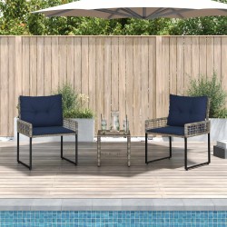 Ensemble de meubles d'extérieur 3 pcs Gris et marine 555193555193