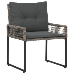 Ensemble de meubles d'extérieur avec coussin 3 pcs Gris 555194555194