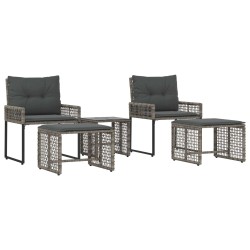 Ensemble de meubles d'extérieur avec coussin 5 pcs Gris 555195555195