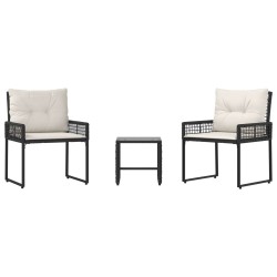 Ensemble de meubles d'extérieur 3 pcs Noir et Blanc 555196555196