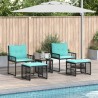 Ensemble de meubles d'extérieur 5 pcs Noir et turquoise 555197555197