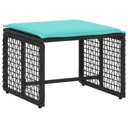 Ensemble de meubles d'extérieur 5 pcs Noir et turquoise 555197555197