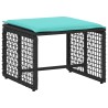 Ensemble de meubles d'extérieur 5 pcs Noir et turquoise 555197555197
