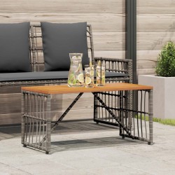 Table de jardin Gris 80 x 40 x 40 cm Acier et Rattan Poly 555208555208