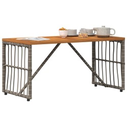 Table de jardin Gris 80 x 40 x 40 cm Acier et Rattan Poly 555208555208