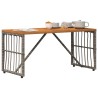 Table de jardin Gris 80 x 40 x 40 cm Acier et Rattan Poly 555208555208