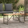Table de jardin Gris 80 x 40 x 40 cm Acier et Rattan Poly 555208555208