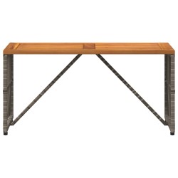 Table de jardin Gris 80 x 40 x 40 cm Acier et Rattan Poly 555208555208