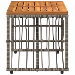 Table de jardin Gris 80 x 40 x 40 cm Acier et Rattan Poly 555208555208