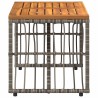 Table de jardin Gris 80 x 40 x 40 cm Acier et Rattan Poly 555208555208