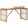 Table de jardin Naturel 80 x 40 x 40 cm Acier et Rattan Poly 555209555209