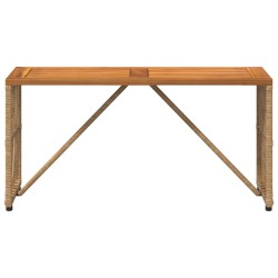 Table de jardin Naturel 80 x 40 x 40 cm Acier et Rattan Poly 555209555209
