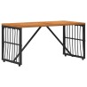 Table de jardin Noir 80 x 40 x 40 cm Acier et Rattan Poly 555211555211