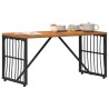 Table de jardin Noir 80 x 40 x 40 cm Acier et Rattan Poly 555211555211