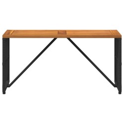 Table de jardin Noir 80 x 40 x 40 cm Acier et Rattan Poly 555211555211