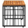 Table de jardin Noir 80 x 40 x 40 cm Acier et Rattan Poly 555211555211