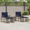 Ensemble de meubles d'extérieur 5 pcs Gris et marine 555212555212