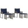 Ensemble de meubles d'extérieur 5 pcs Gris et marine 555212555212