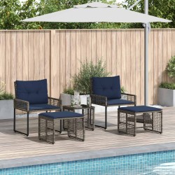 Ensemble de meubles d'extérieur 5 pcs Gris et marine 555212555212