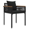 Ensemble de meubles d'extérieur avec coussin Noir polyrotin 555216555216