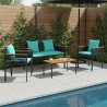 Ensemble de meubles d'extérieur Noir et turquoise polyrotin 555217555217