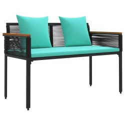 Ensemble de meubles d'extérieur Noir et turquoise polyrotin 555217555217