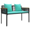 Ensemble de meubles d'extérieur Noir et turquoise polyrotin 555217555217