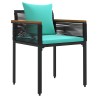 Ensemble de meubles d'extérieur Noir et turquoise polyrotin 555217555217